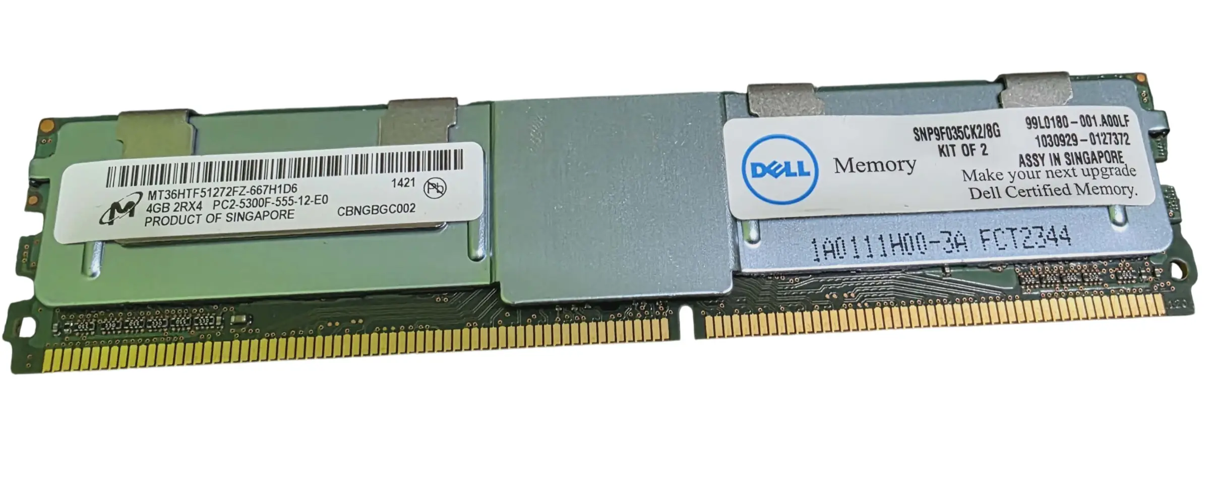 Pamięć ram serwerowa Dell / Micron 4GB DDR2-667 PC2-5300F Registered ECC RDIMM 2Rx4